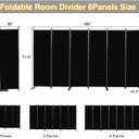 CHOSENM Room Divider, 6 Panel Folding Privacy Screens with Wider Support Feet, 6 Ft Portable Room Partition for Room Separator, 132" W X 71" H, Black