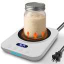 Sourdough Starter Warmer Precise Thermostat (70-110F), Intelligent Memory & 24H Timer Function for Home Baking & Fermented Dough (White)