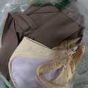 Verdusa Women's Modest Swimsuits One Piece Swimsuit Color Block Deep V Neck Backless Ruched Swim Dress (Large, Beige Brown)