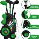 Liberry Toddler Golf Set for Ages 2 3 4 Boys Girls, Kids Golf Cart with Putting Mat & Cornhole Board, Outdoor Indoor Sports Toys Birthday Gifts, Black