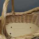Vintage Woven Rattan Baby Carriage Basket Handcrafted Wicker Stroller for Baby Shower, Flower Girl Basket, Baby Things, Rustic Home Decor, Photography Props, Floral Arrangements(Middle)
