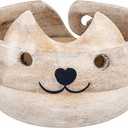 Valentines Day Gifts for Women Wooden Yarn Bowl Knitting Bowl Large Crochet Yarn Holder Handmade Crocheting Accessories and Supplies Organizer 7 x 3 CATGRAY (White)