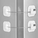 Refrigerator Lock, Heavy Duty Fridge Lock, Combination Lock for Refrigerator Cabinets, Drawers, Safety, Easy Install No Keys Needed (White-2Pack)