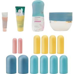 12 Pack Multi Sizes Silicone Bottle Covers Travel Essentials for Women, 2025 Cruise Ship Essentials, Travel Size Toiletries,Travel Accessories Must Have, Travel Gadget, Elastic Sleeves for leak proof