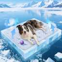 Dog Cooling Mat, Cooling Mat for Dogs, Breathable Dog Bed with Non-Slip Design, Portable & Washable Pet Pad for Indoor, Outdoor, Crate, Summer Cat Bed, Cool Pet Pad, Gel-Free, 27"x39" (Gray)