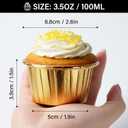 EUSOAR Gold Cupcake Liners, 200pcs 3.5oz Disposable Muffin Foil Cupcake Ramekins, Aluminum Wrappers Paper Cake Containers Mini Cheesecakes Cups Dessert Holders for Birthday Wedding Party Festival
