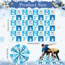 Capoda 2 Pcs Winter Party Game Winter Twist Poses Mat with Spinner Christmas Party Twisting Yoga Poses Floor Mat Spinner for Holiday Family Classroom School Activity
