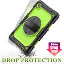 SEYMAC stock Case for Samsung Galaxy Tab A7 Lite 8.7'' with Screen Protector Pencil Holder [360 Rotating Hand Strap] &Stand, Drop-Proof Case for Samsung A7 Lite 2021 SM-T220/T225/T227, Green/Black