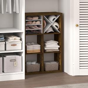 Furinno Cubic Extra Thick 6-Cube Closet Organizers and Storage, Amber Pine