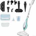 OLIXIS 10-in-1 Steam Mop, 1550W Detachable Handheld Steam Cleaner for Floor Cleaning, 16.4FT Cord, 2 Washable Pads, Multi-Purpose Floor Steamer for Hardwood, Carpet, Tile, Grout, Windows, White Green