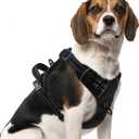 PUPTECK No Pull Dog Harness Medium Sized, Adjustable Reflective Dog Harness with Handle Easy Control, Comfortable Soft Padded Pet Vest Harness for Medium Dogs, Black M