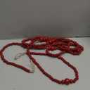 12 Feet Christmas Wooden Beads Garland Round Craft Farmhouse Vintage Wood Bead Garlands for Xmas Decoration Supplies(Dark Red)