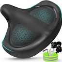 2024 New Noseless Bike Seat Cushion for Men & Women - Extra Padding & Comfort Wide Bicycle Seat, Oversized Comfortable Saddle for Peloton Bikes, Exercise Bikes, Electric Bikes, Cruiser Bikes