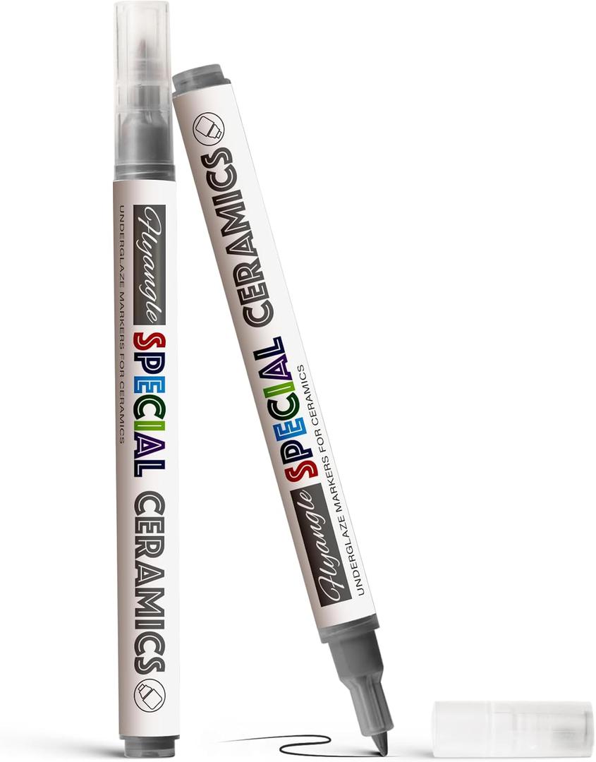 Underglaze Pen for Ceramics, Underglaze Marker for Pottery Glaze, Pottery Pen, Porcelain, and DIY Ceramic Decorating - BlackClassic Hard Tip-1PK