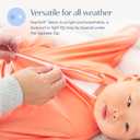 SleepingBaby Bamboo Zipadee-Zip Transition Swaddle - EverSoft Starfish Design Breathable Wearable Blanket with Two-Way Zipper, Small (4-8 months), Peach Fuzz