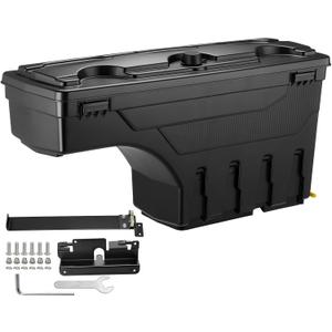 GEARLAST Truck Bed Storage Box With Password Lock For 2007-2019 Chevy/GMC Silverado/Sierra 2500/3500HD, Passenger Side,30L, Black