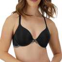 Maidenform Womens Racerback Bra with Shaping & Support, One Fab Fit Underwire Bras for Women, Lightly Lined, Front Closure (36C, Black/Eiffel Grey)