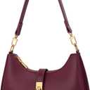 KKXIU Shoulder Bag for Women Cute Hobo Handbag and Vegan Leather Retro Small Clutch Purse with Zipper (Wine)