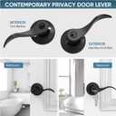 TICONN Traditional Wave Style Reversible Door Lever, Door Handle for Interior Doors and Closet (Matte Black, Keyed Entry - Keyed Alike, 1-Pack)