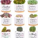 SAIWEILAI ONLINE 9 Pieces Teacher Appreciation Gifts Ceramic Succulent Plant Pot Small Flower Planter Funny Cute Succulent Plant Pot Planter Succulent Accessories for Teacher Christmas Birthday Gift