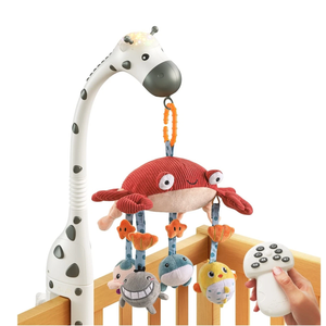 TUMAMA Baby Crib Mobile,3 in 1 Crib Toys with Remote Control,Projection Night Light, Music and White Noise, Mute Spin Motor Nursery Sensory Toys for Infant 0 3 6 9 Month Newborn Xmas Gift