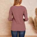 Womens Henley Shirts V Neck Long Sleeve Button Down Tops Warm Waffle Knit Tees (Small, As Show)
