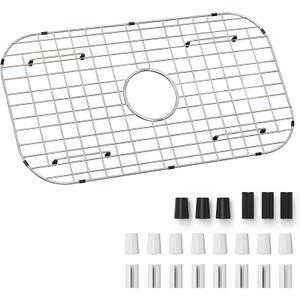 Sink Protector Grid 26-1/16" x 14-1/16",Centered Drain with Corner Radius 3-1/2", Stainless Steel Material(Centered Drain), Medium