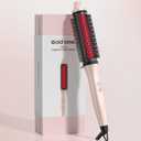 Infrared Thermal Brush, 1.65 inch Heated Round Brush for Blowout Look, Universal Voltage, Negative Ion Technology, 6 Temperature Settings, Less Damage, Pink Gifts for Women Teen Girls