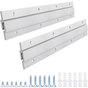 French Cleat Picture Hanger, Aluminum Z Hanger Interlocking Wall Mounting Bracket Hardware Kit Z Clips for Hanging Wall Painting, Mirrors, Panels, Artwork, Cabinet, Whiteboard (12inch-2Pairs)