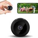 Camera Surveillance Monitor - WiFi Nanny Cam with 1080P Night Vision, Motion Detection, and Smartphone Compatibility - Indoor Spy Camera for Home/Baby/Office-Black
