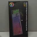 Wireless Keyboard and Mouse - RGB Backlit, Rechargeable & Light Up Letters, Full-Size, Ergonomic Tilt Angle, Sleep Mode, 2.4GHz Quiet Keyboard Mouse for Mac, Windows, Laptop, PC, Trueque(White)