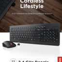 Lenovo 510 Wireless Keyboard & Mouse Combo, 2.4 GHz Nano USB Receiver, Full Size, Island Key Design, Left or Right Hand, 1200 DPI Optical Mouse, GX30N81775, Black