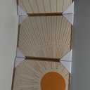 PHOPAGO Boho Sun Wall Art Minimalist Bohemain Framed Wall Printing 11x14in Sun Lines Warm Prints Decor - Natural Framed