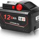 12.0Ah Replacement Battery for Milwaukee M18 Battery 18V Tools  High Output Lithium-Ion, Compatible with 48-11-1865, 48-11-1850, 48-11-1880, Fits M18 Power Tools & Chargers (Black)