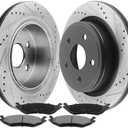 352mm Rear Brake Pads and Rotors Replacement for Chrysler Aspen, Dodge Durango Ram 1500 Ceramic Pads Brake Kit 120.67054 53006