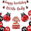 14Pcs Ladybug Birthday Party Decorations Kit with Banner, Latex Balloons, Cake Topper & Ladybug Foil Balloon | Miraculous Ladybug Decorations | Love Bug Baby Shower Decorations for Kids