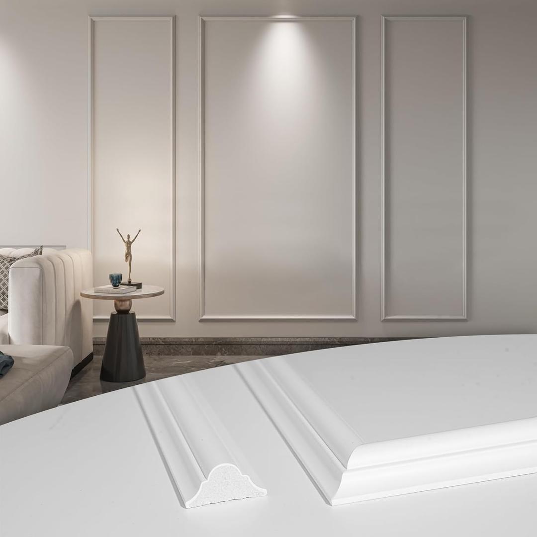 Art3d Pre-Cut Wall Molding Set of 3 pcs, Ready-to-Assemble Wainscoting Panels for Interior Wall Dcor Living Room Bedroom Accent Wall - Installed with Glue, 3 Frames