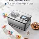 VEVOR Automatic Ice Cream Maker with Built-in Compressor, 2 Quart No Pre-freezing Fruit Yogurt Machine, Stainless Steel Electric Sorbet Maker, 3 Modes Gelato Maker with LCD Display & Timer, Silver