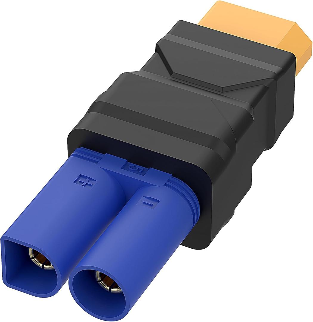 XT60 Male to EC5 Male ConnectorEC5 to XT60 Adapter Injection Molded Type RC Connector Adapter, No Wires Connectors RC Battery Adapter for Battery Micro Drone