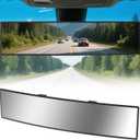 Rear View Mirror, Chrome Anti-glare Panoramic Rear Mirrors Universal 16 Inch Convex Interior Clip on Extra Big Wide Angle Rearview Mirror Extender to Reduce Blind Spot for Pickup Truck Van