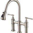 Dornberg Bridge Kitchen Faucet with Pull Down Sprayer - Brushed Nickel