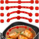 12PCS Air Fryer Magnets For Parchment Paper Liners, Air Fryer Magnets Silicone Buckle for Holding Down Lock Liners, High-Temp Resistant, for Iron A ir Fryers