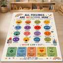 Calming Corner Classroom Rug 3 x 5 ft, Faux Wool Mat for Calm Down Corner
