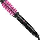 REVLON Silicone Bristle Heated Hair Styling Brush | Fast, Long Lasting Volume for Easy Styling | 1" Barrel for Full Body and Smooth Styles (Black/Pink)