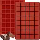 JOERSH 2PCS Square Silicone Caramel Hard Candy Molds for Chocolate, Truffles, Ganache, Jelly, Praline, Brownie, Butter, Ice Cube Tray