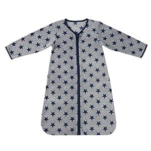 DaysU Micro Fleece Baby Sleep Sack with Long Sleeves, Plush Warm Baby Sleeping Bag with 2-Way Zipper, Unisex Sleep Sack for Infant Newborn 12-18 Months, Navy Star