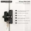 HILLMASTER Key Lockable 2 Sided Gate Latch Key,Self Locking Gate Latch Gate Fence Lock for Outdoor Gates,Locking Gate Door Lock Fence Latch Gate Hardware for Metal,Wood,Vinyl Fence,Black Finish
