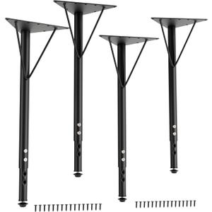 Yuleimy Adjustable Table Legs 19-30 Inch, Furniture Legs for Heavy Butcher Block & Garage Workbench, Heavy Duty Metal Desk Legs with 8-Hole Triangular Plates for Zero Wobble, Black