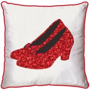 Franco Wizard of Oz Sequin Ruby Slippers Super Soft Plush Square Decorative Pillow, 16 in, (Officially Licensed Product) Collectibles