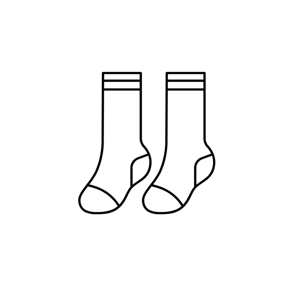 White Socks, S Size, Pack of 6